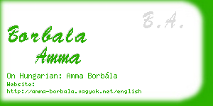 borbala amma business card