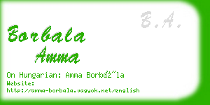 borbala amma business card